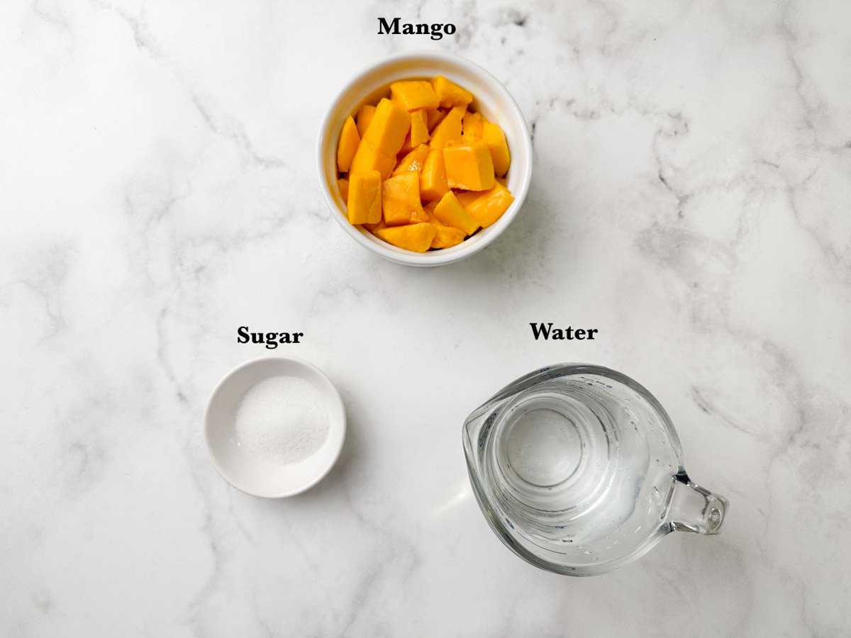Ingredients for mango juice