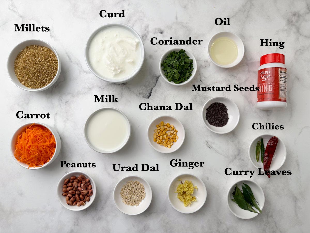 Millet Curd Rice Ingredients