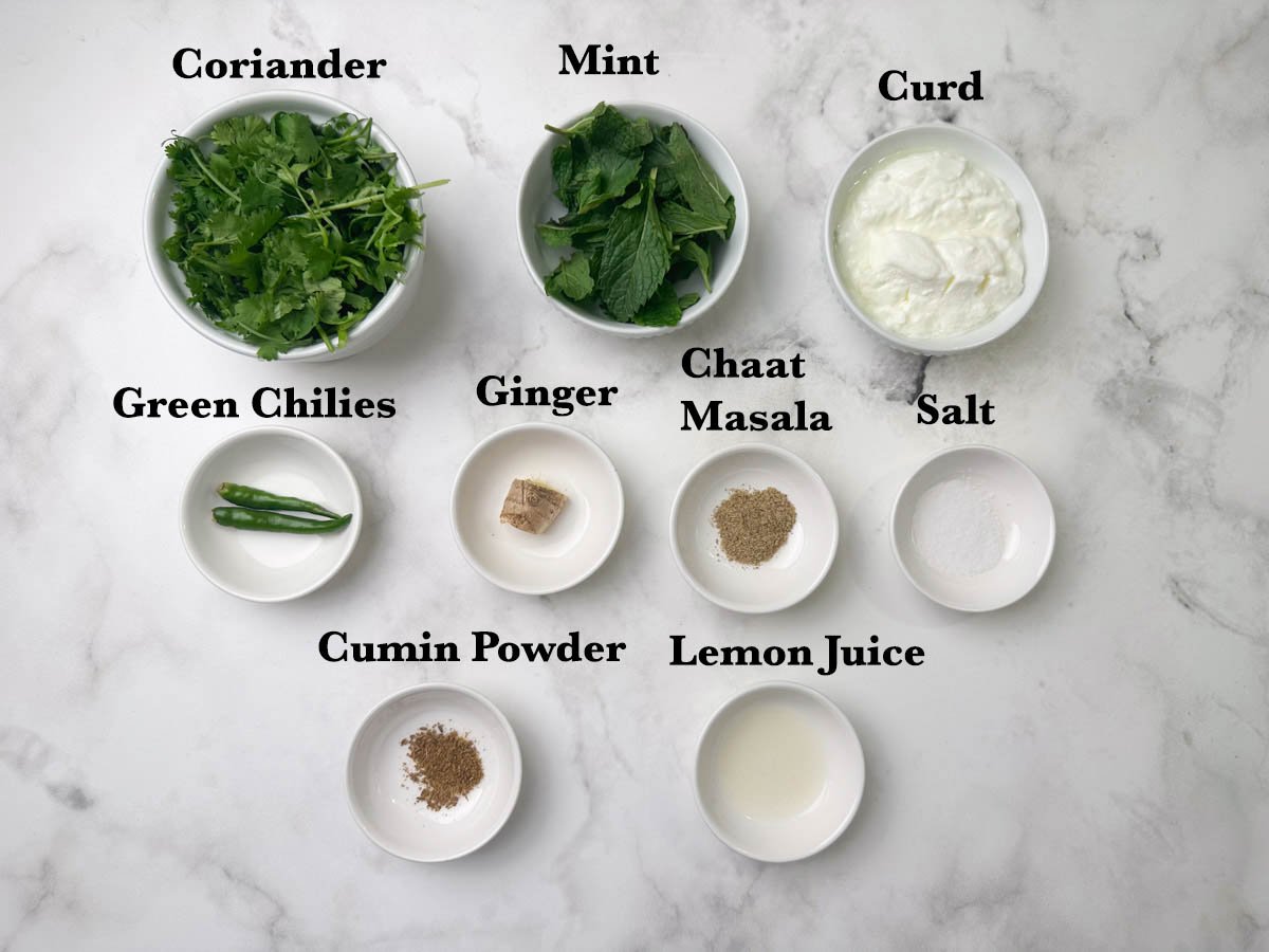 mint yogurt chutney (sauce) ingredients