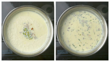 step to add the nuts and cardamom powder collage