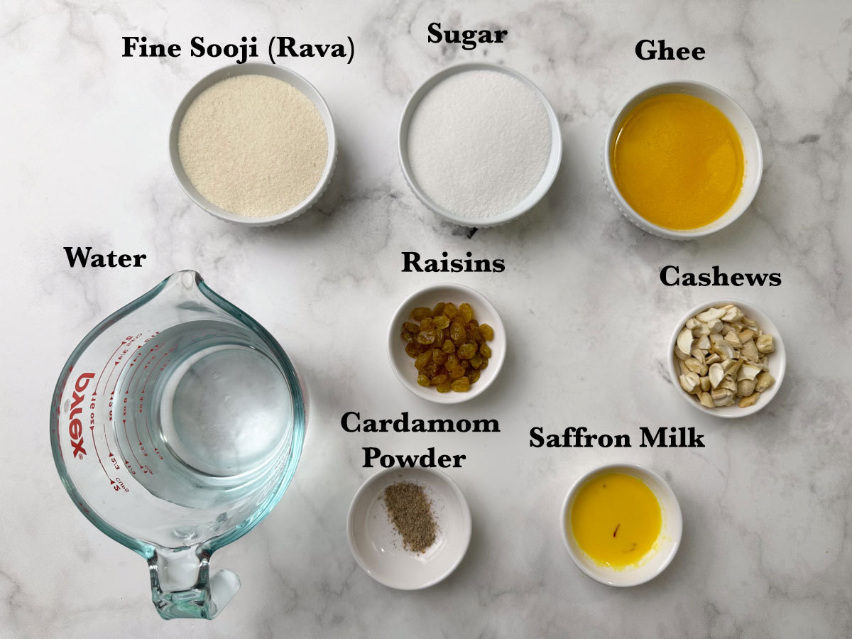 Sooji Ka Halwa Ingredients