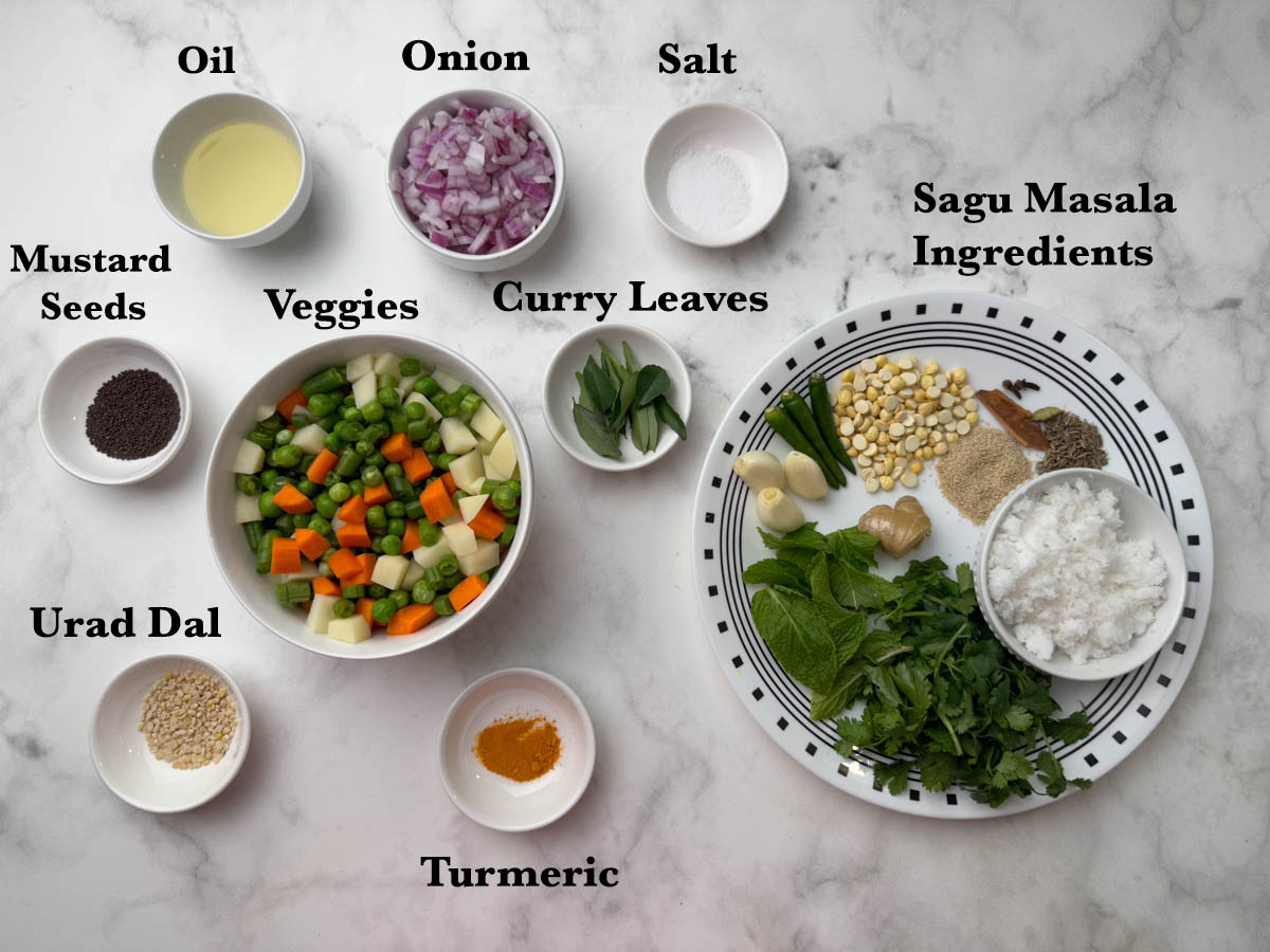Vegetable Sagu Ingredients