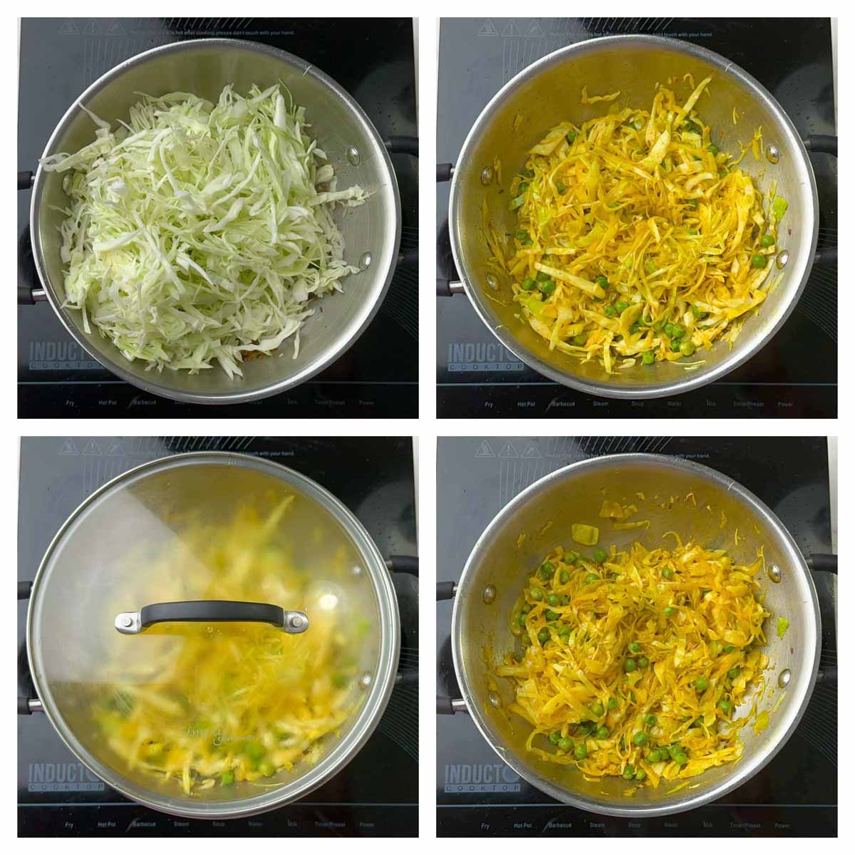 step to cook cabbage collage