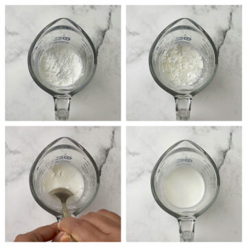 step to prepare the cornstarch slurry collage