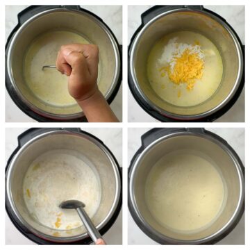 step to mash and add cheese collage