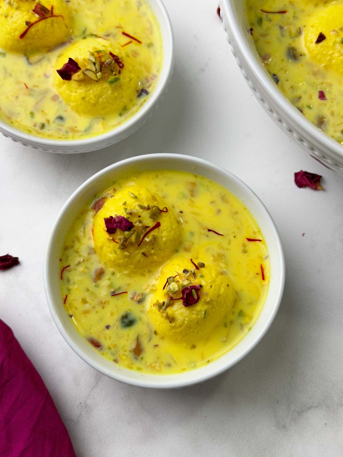 rasmalai served in 2 bowls