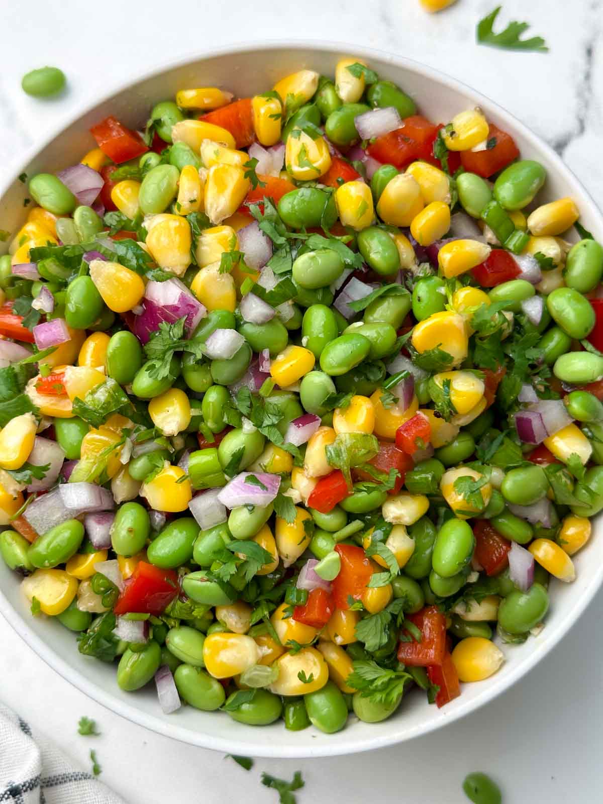 edamame salad in a bowl