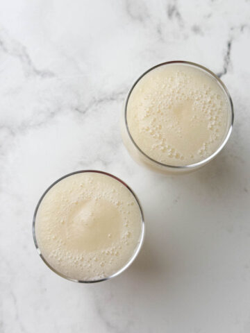 beverage served in two glasses