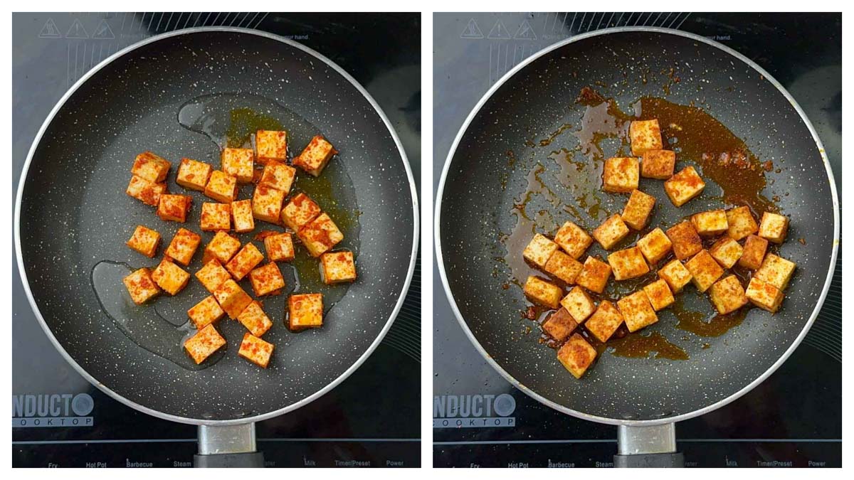 step to saute paneer collage