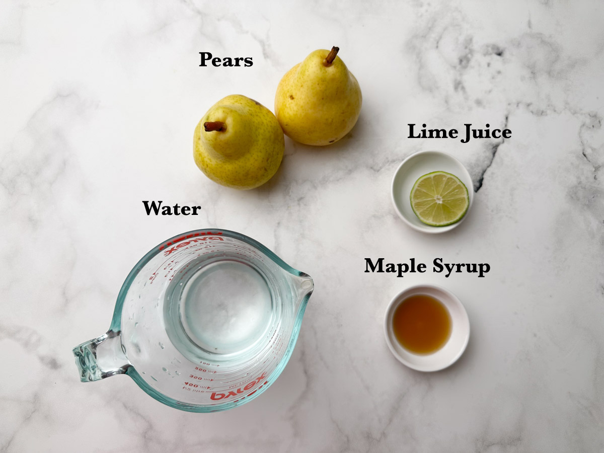Ingredients for pear juice