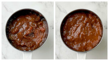 step to blend the tamarind date pulp in a blender collage
