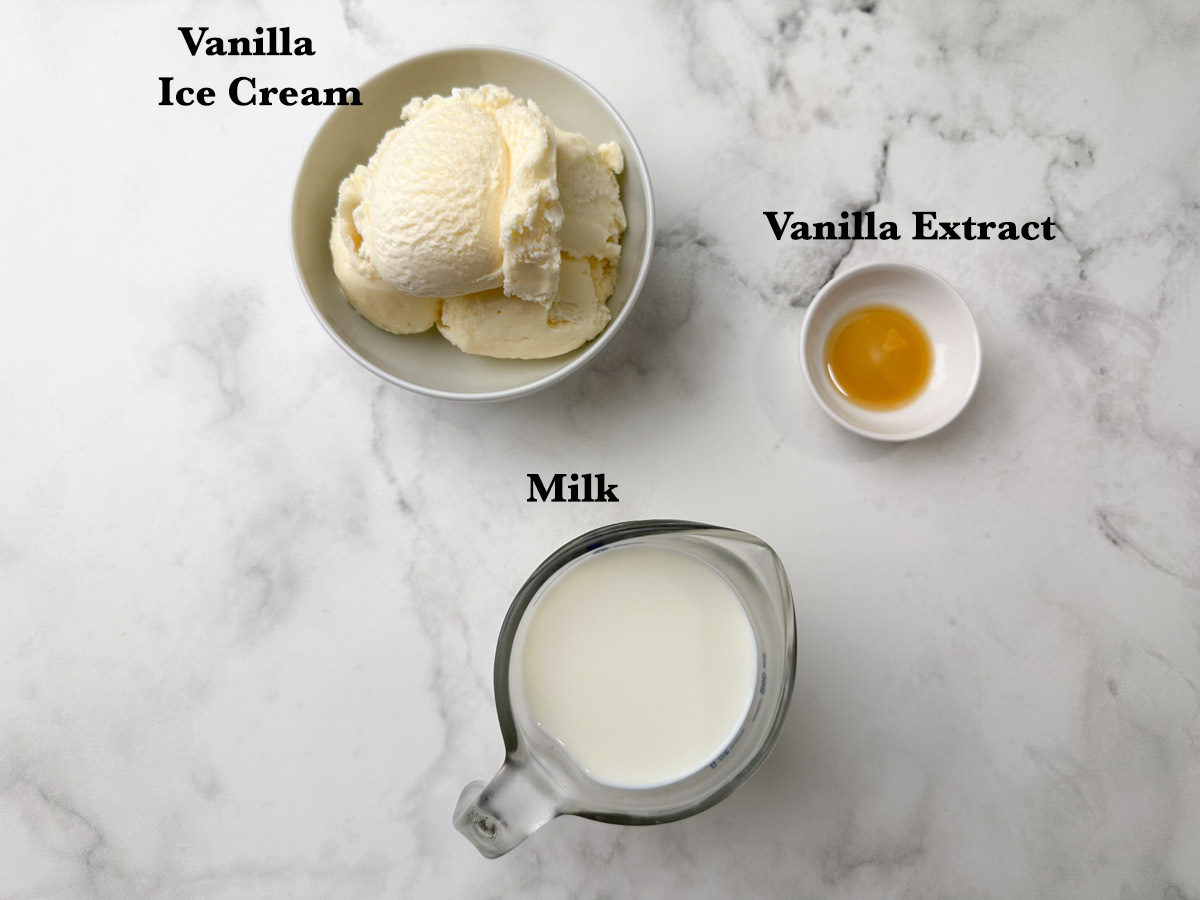 vanilla milkshake ingredients