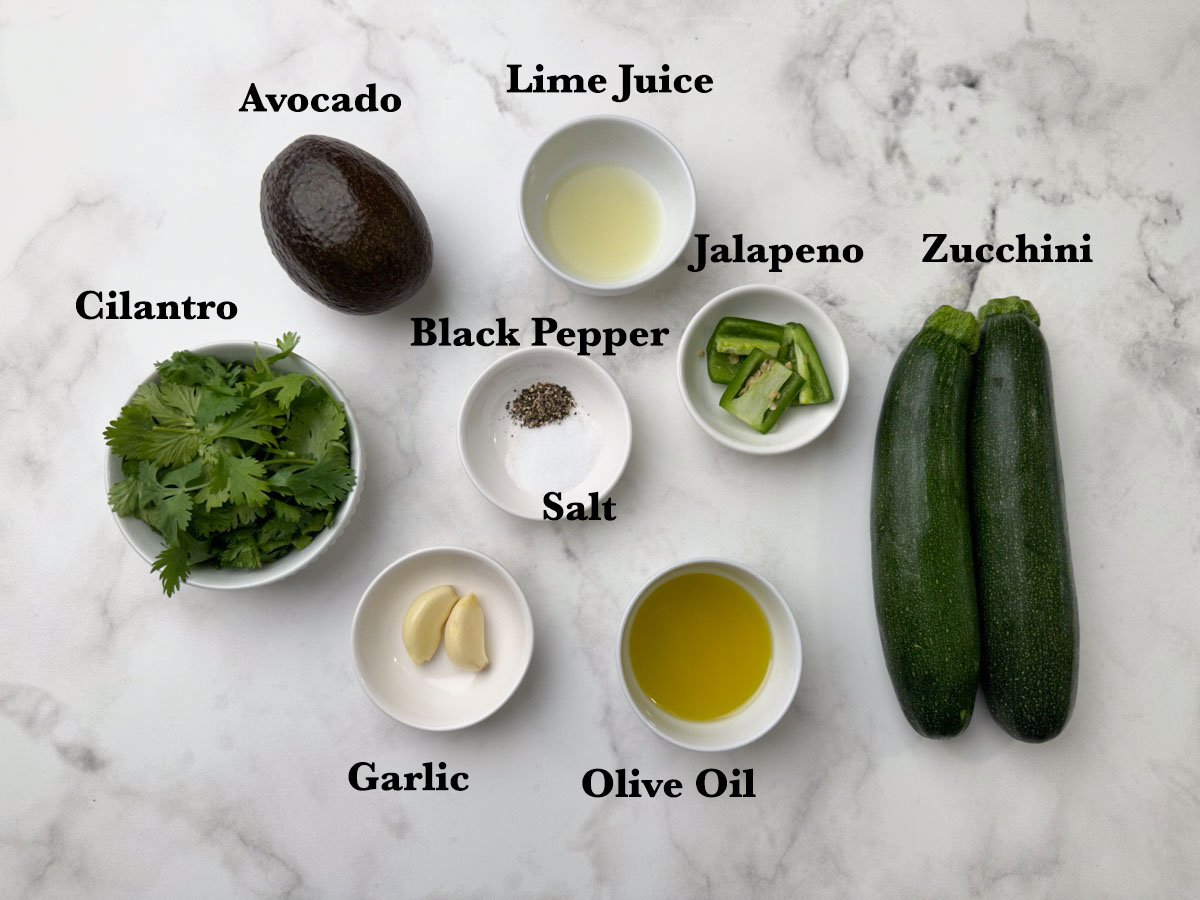 Zucchini Pasta with Avocado Sauce Ingredients