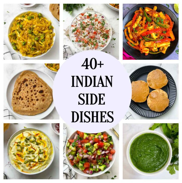 indian vegetarian side dishes collage