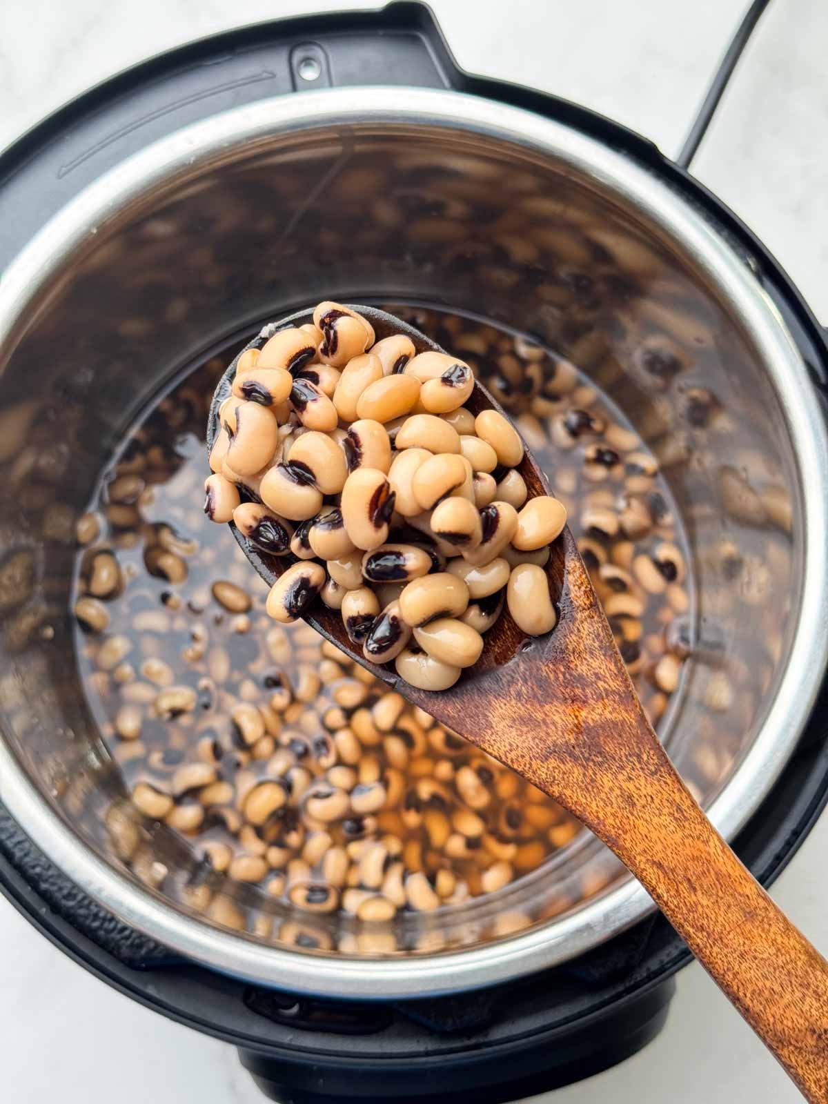 perfect lobia (chawli) in a spoon