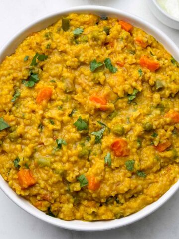 Dalia khichdi served in a bowl