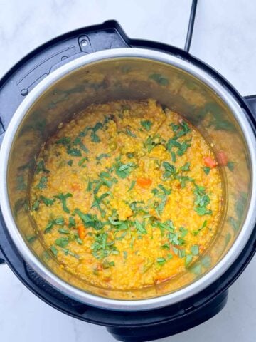 dalia khichdi in the instant pot insert