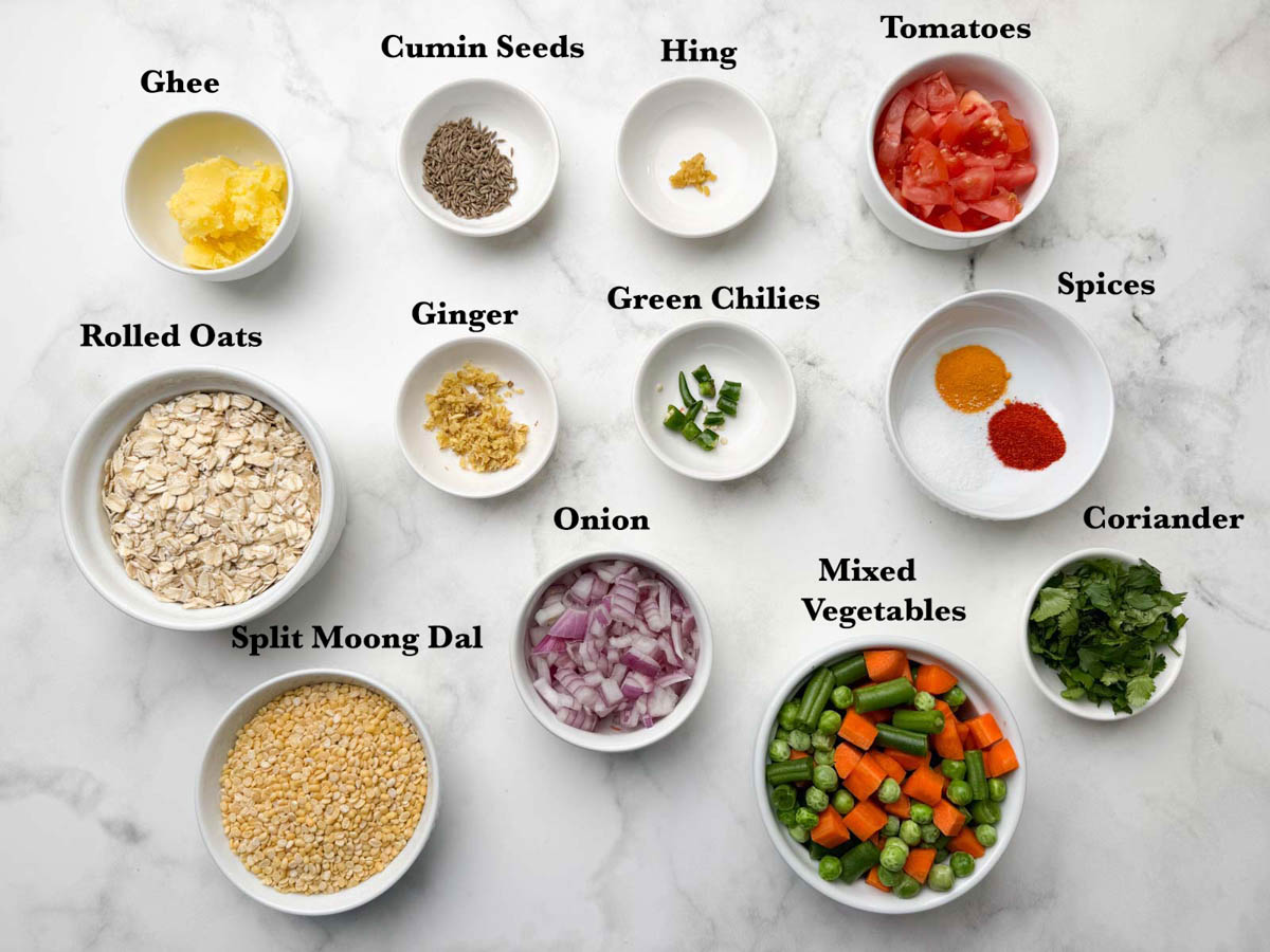 masala oats khichdi ingredients