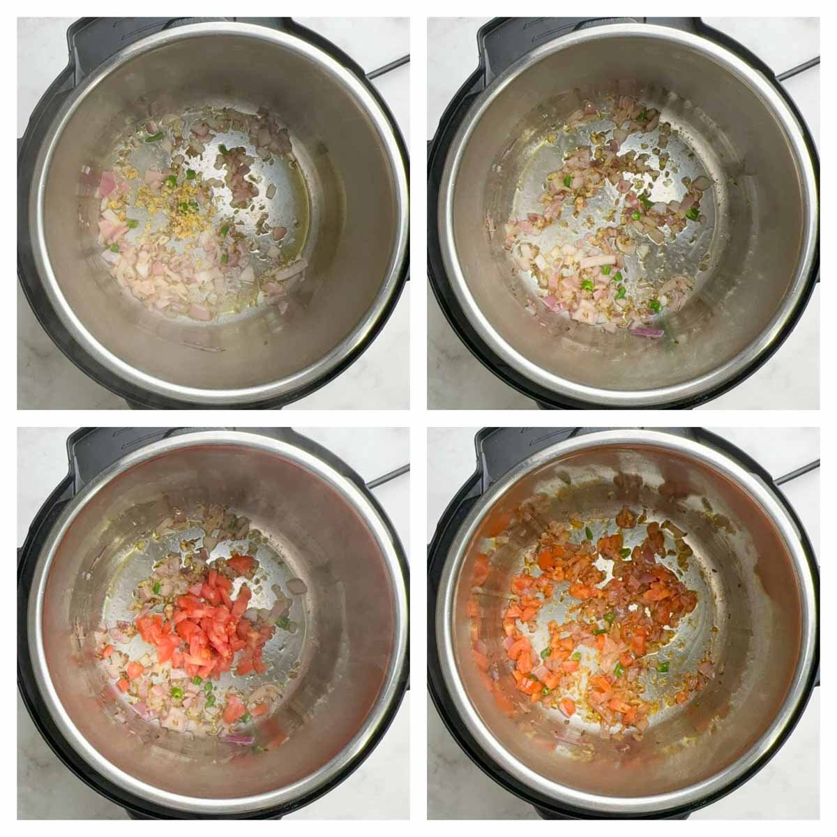 step to cook tomatoes collage