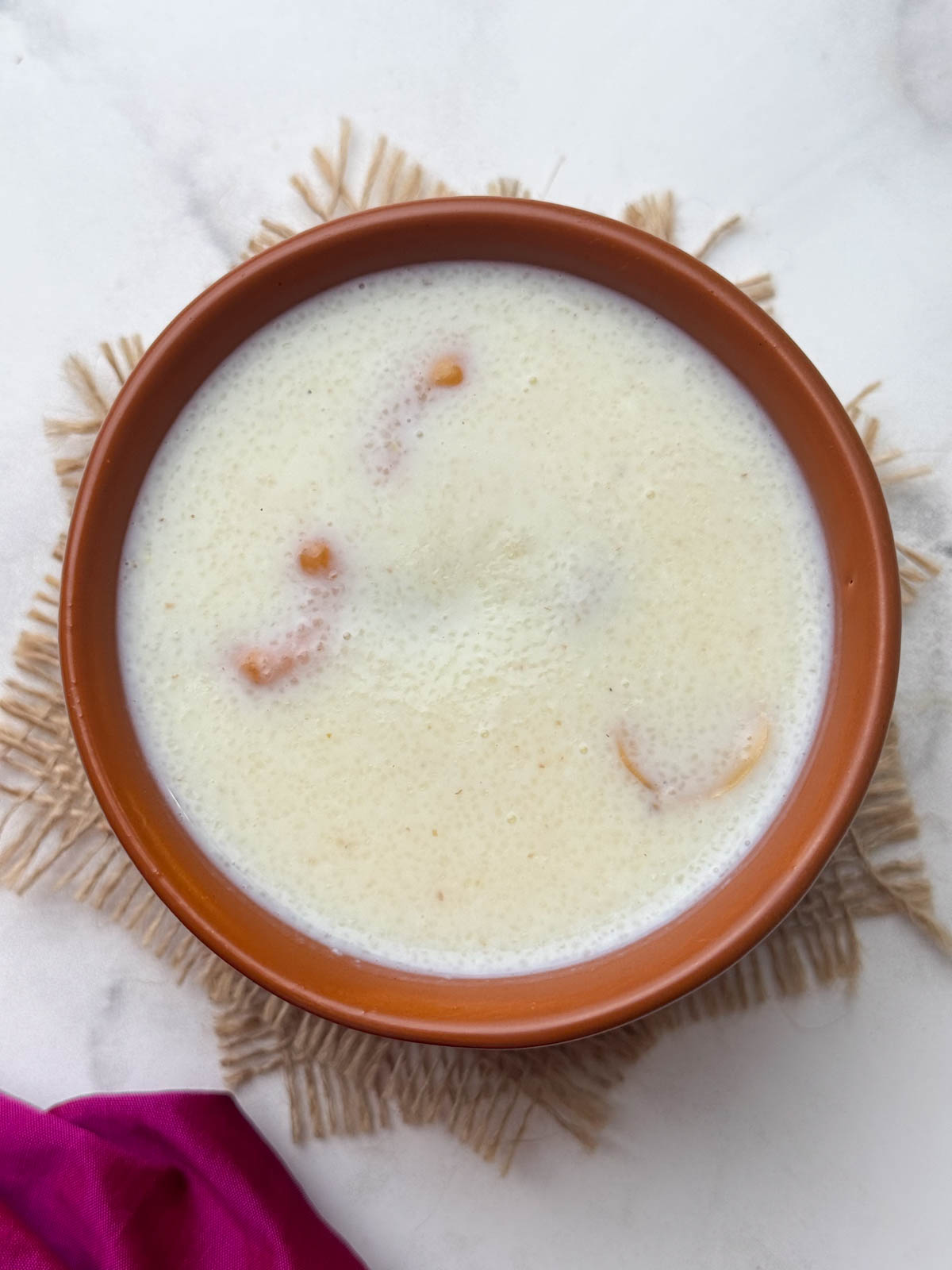 rava kheer (payasam) served in a bowl