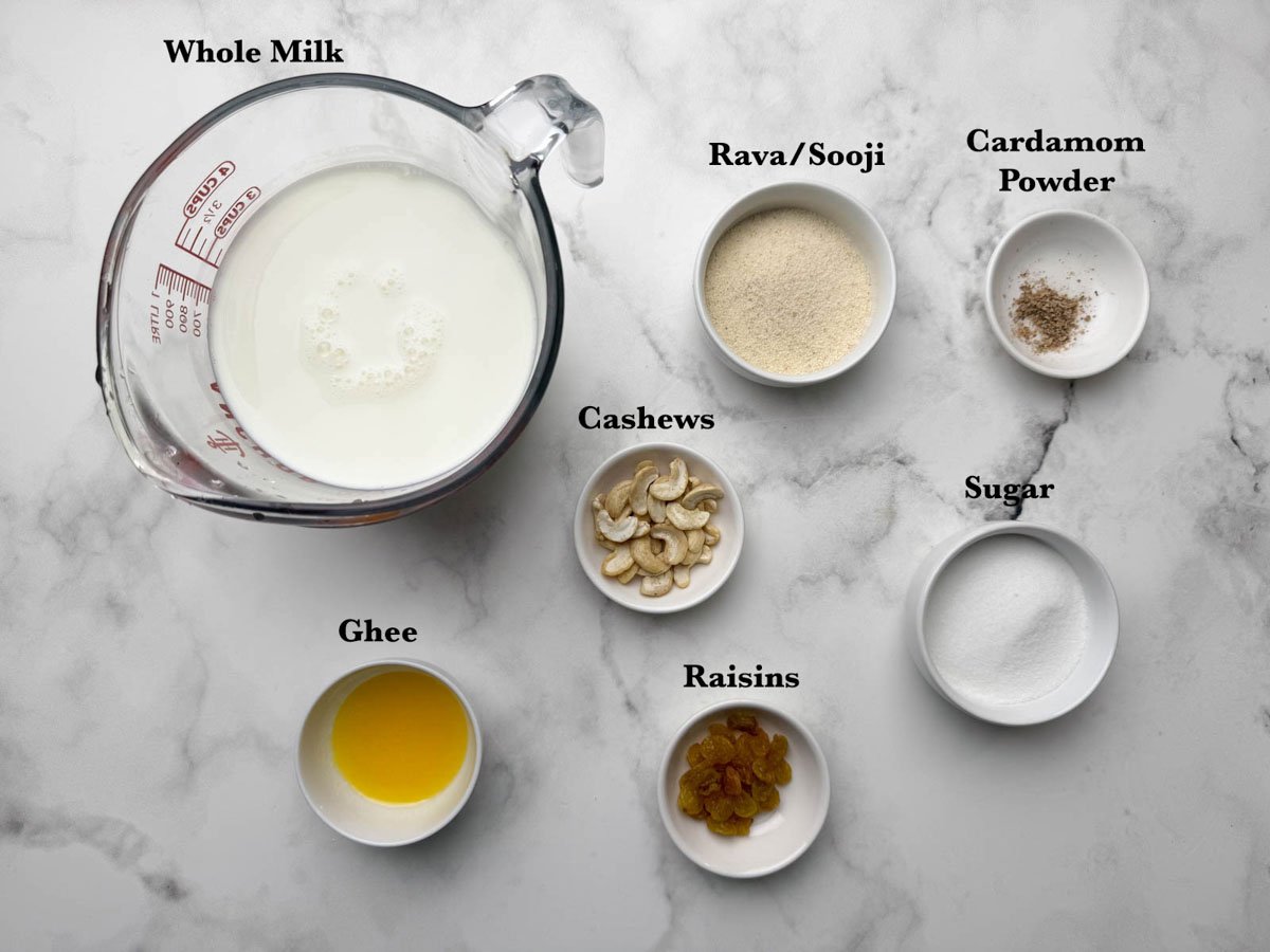 Rava Kheer Ingredients