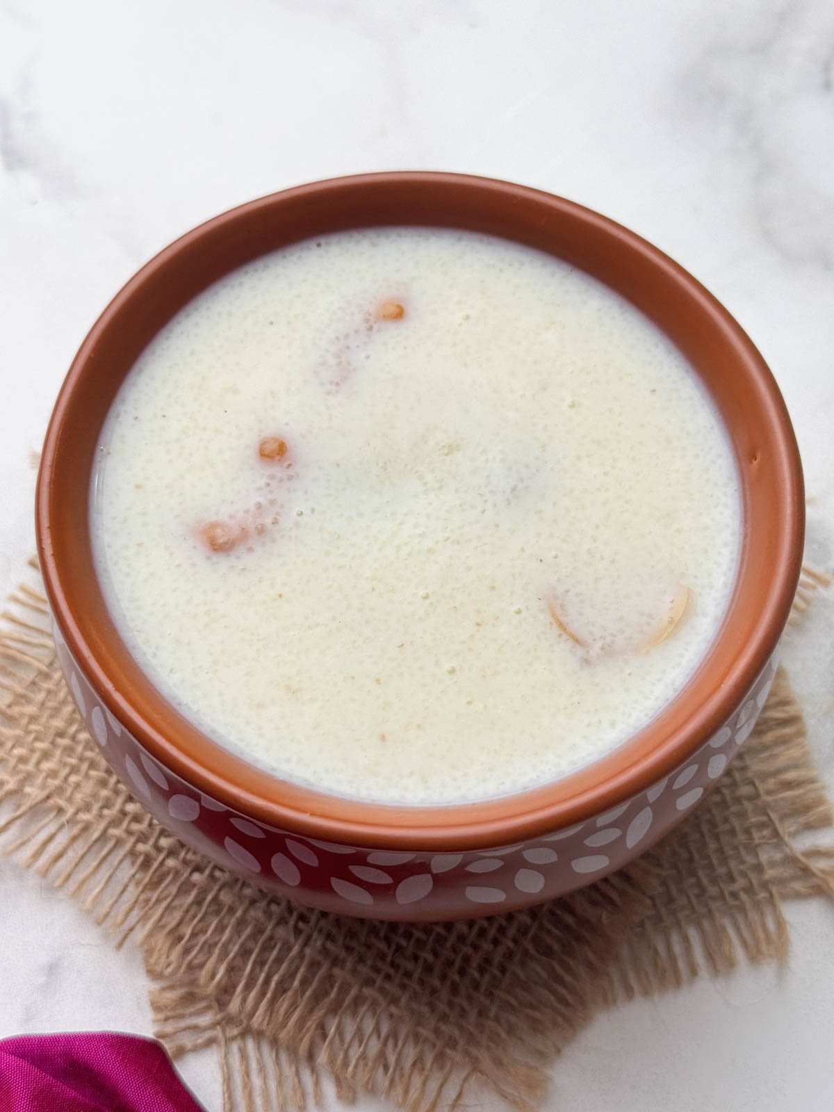 rava kheer (sooji payasam) served in a bowl.