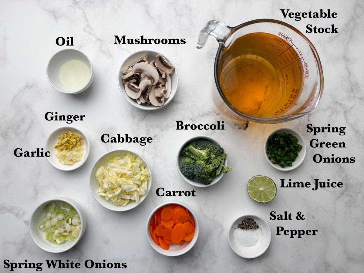clear veg soup ingredients