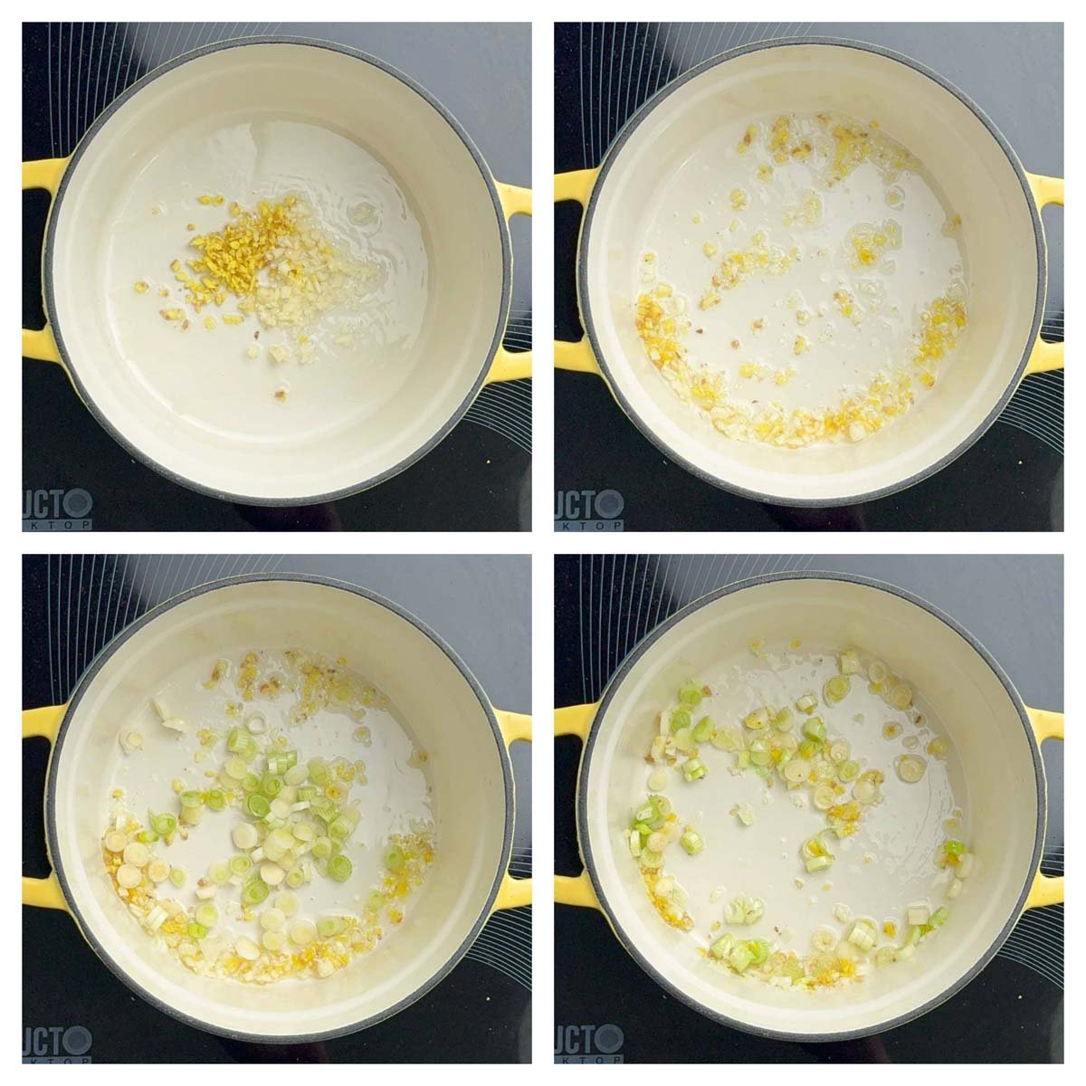step to saute the aromatics collage