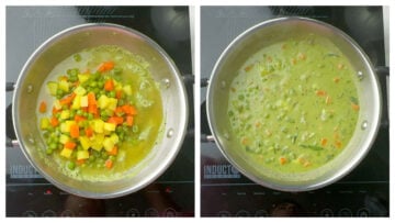 step to add boiled veggies to the sagu collage