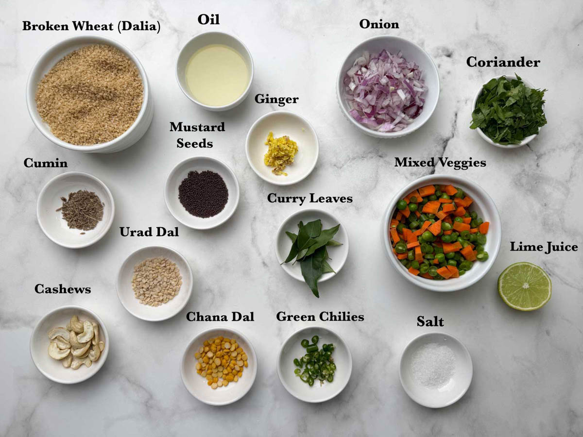 vegetable dalia upma ingredients