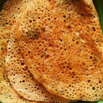 Oats dosa served on a plate