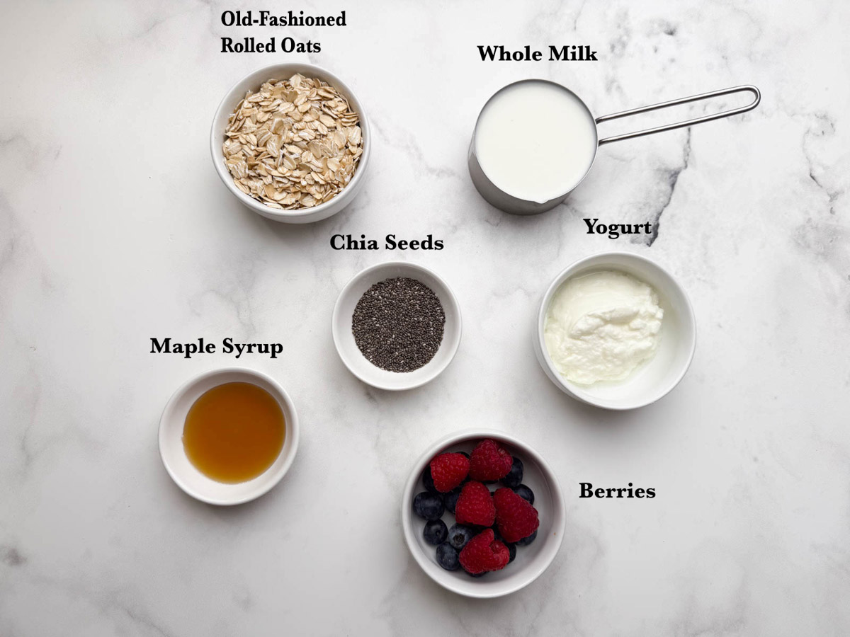 Chia seeds Overnight oats ingredients