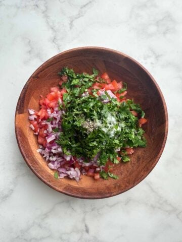 pico de gallo ingredients in a bowl