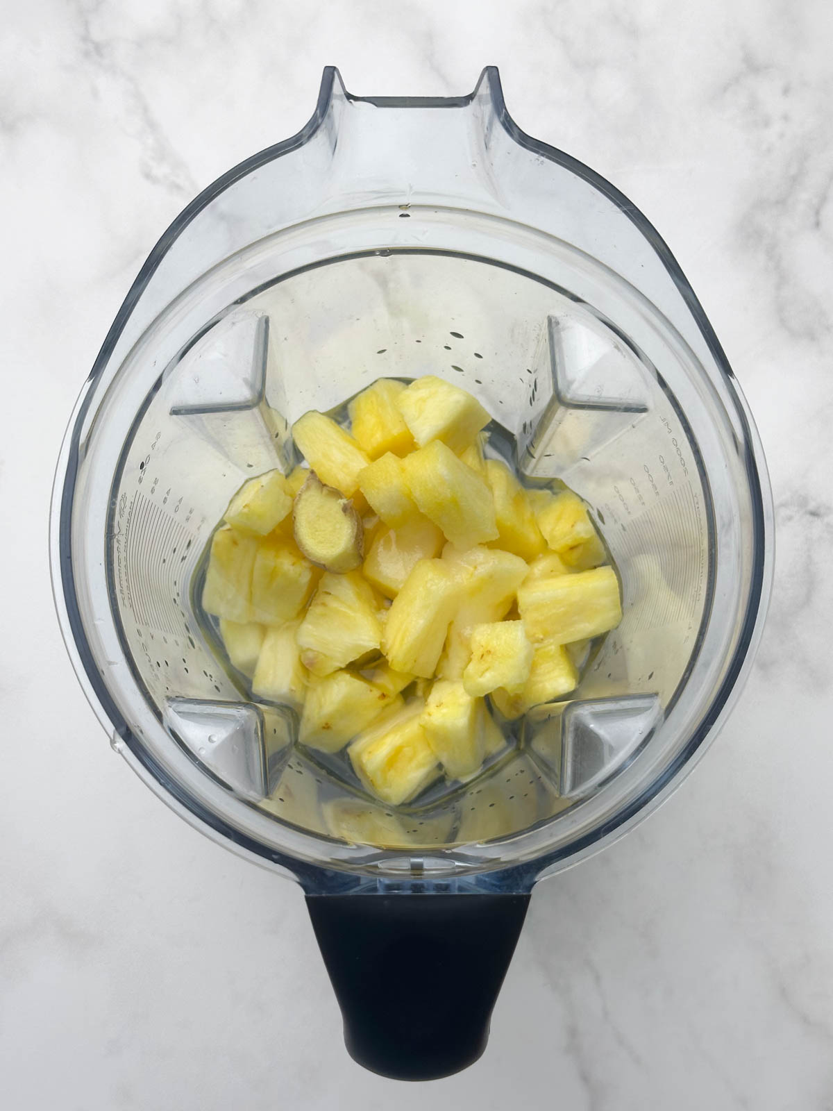 fruit chunks in the blender