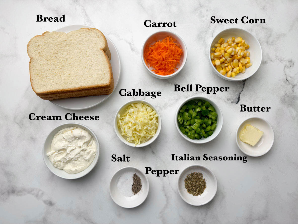 veg cream cheese sandwich ingredients