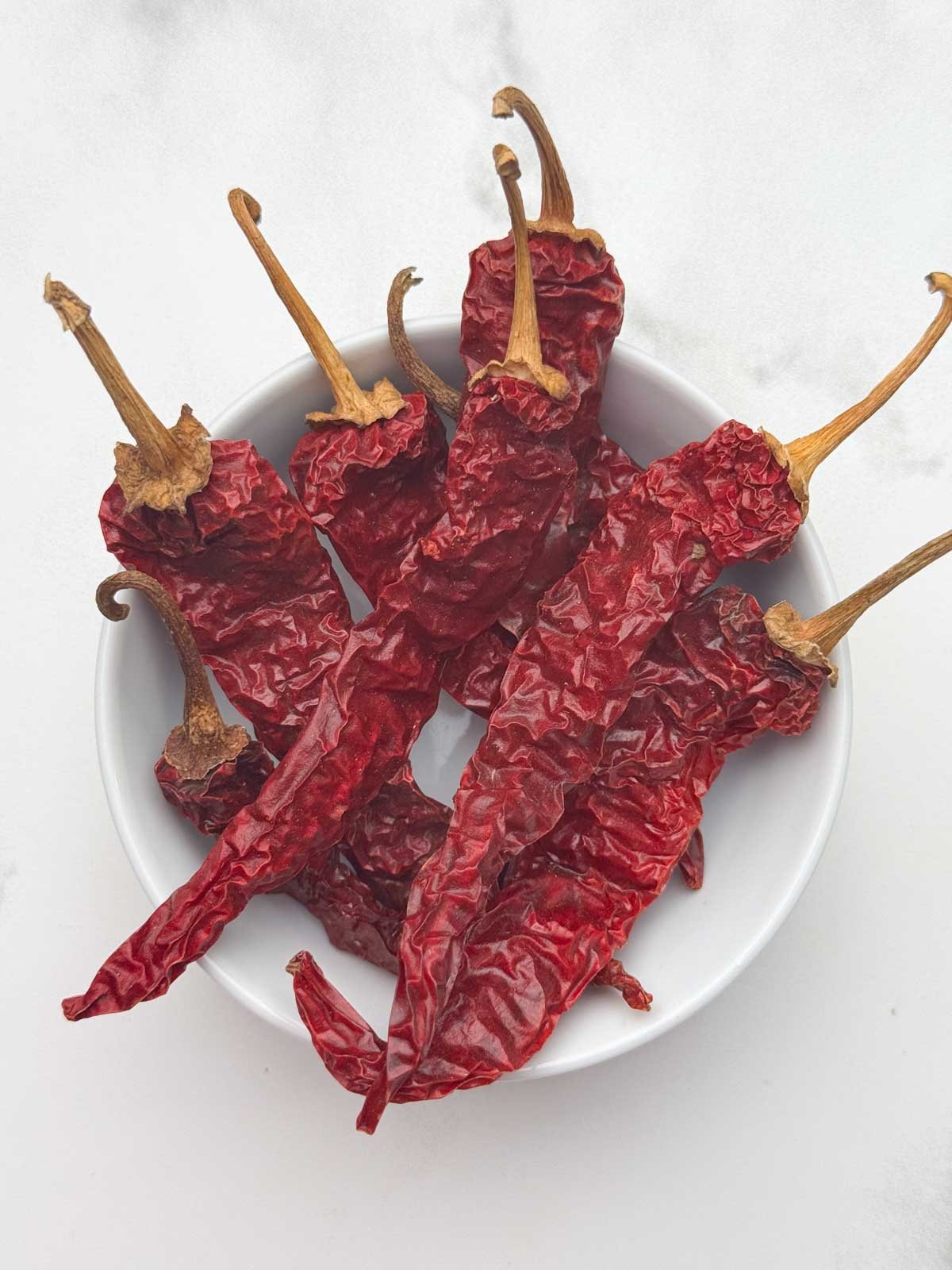 dried red chilies in a bowl