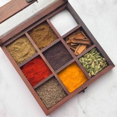 indian spice wooden box