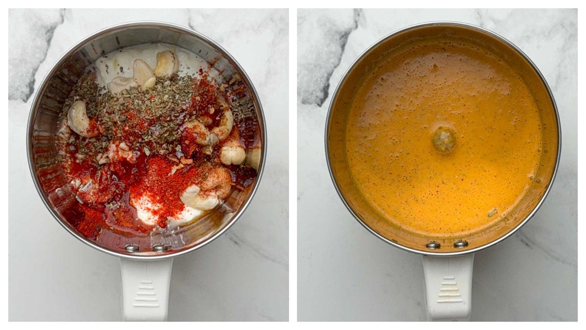 Step to prepare spicy greek yogurt dressing.