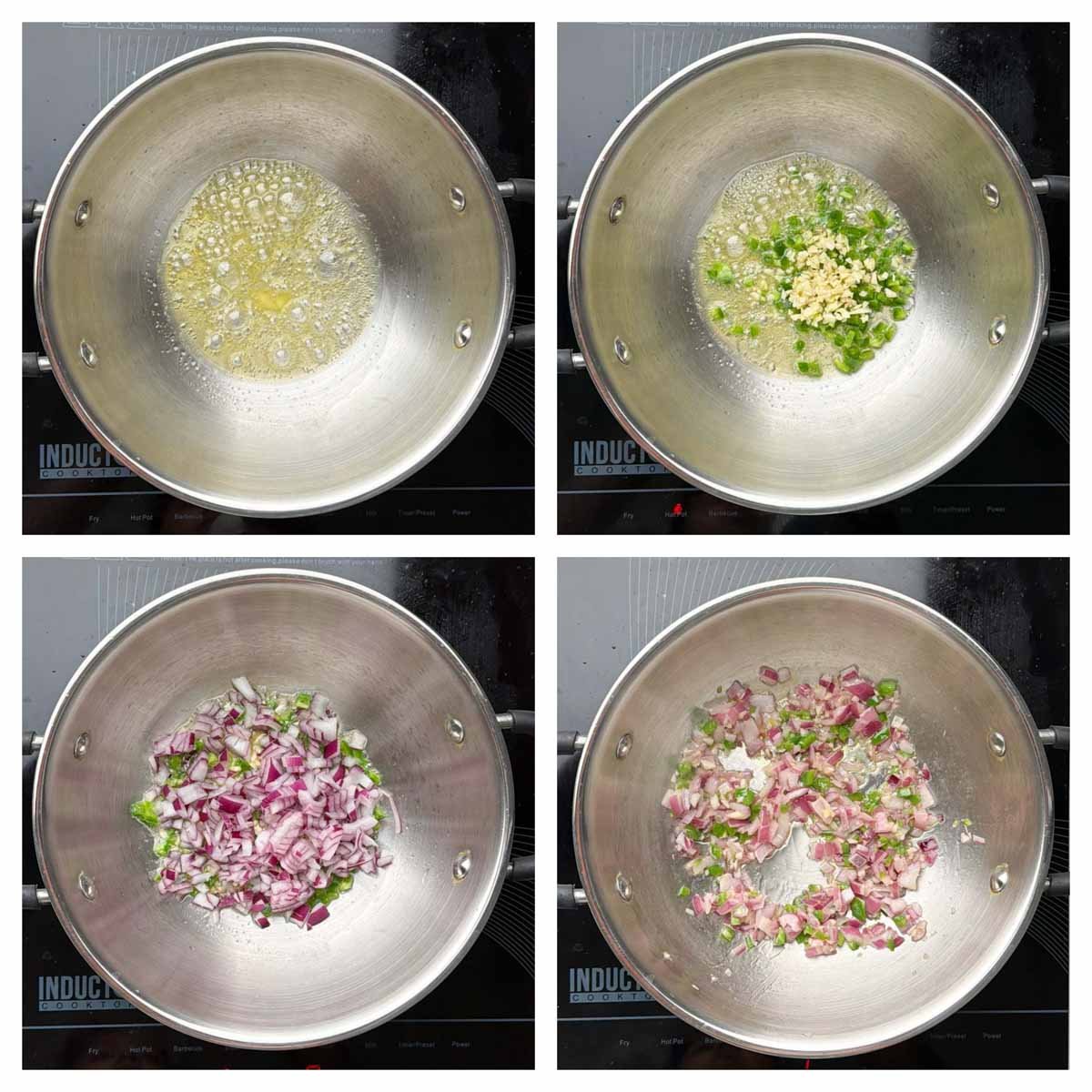 Step to saute the aromatics collage