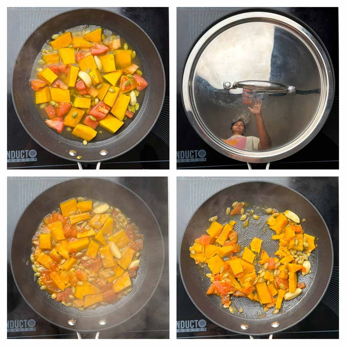 Step to add water and cook covered the veggies till they turn mushy collage