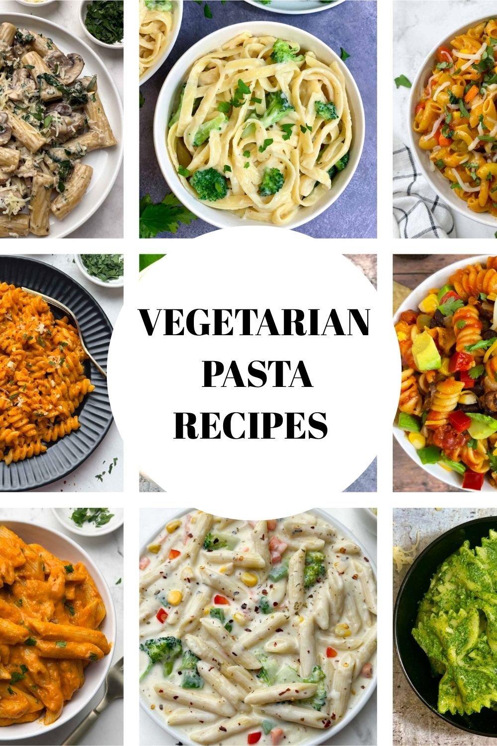 15+ vegetarian pasta recipes collage