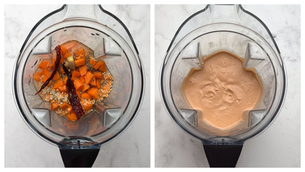 Step to blend the soaked mixture until smooth collage.