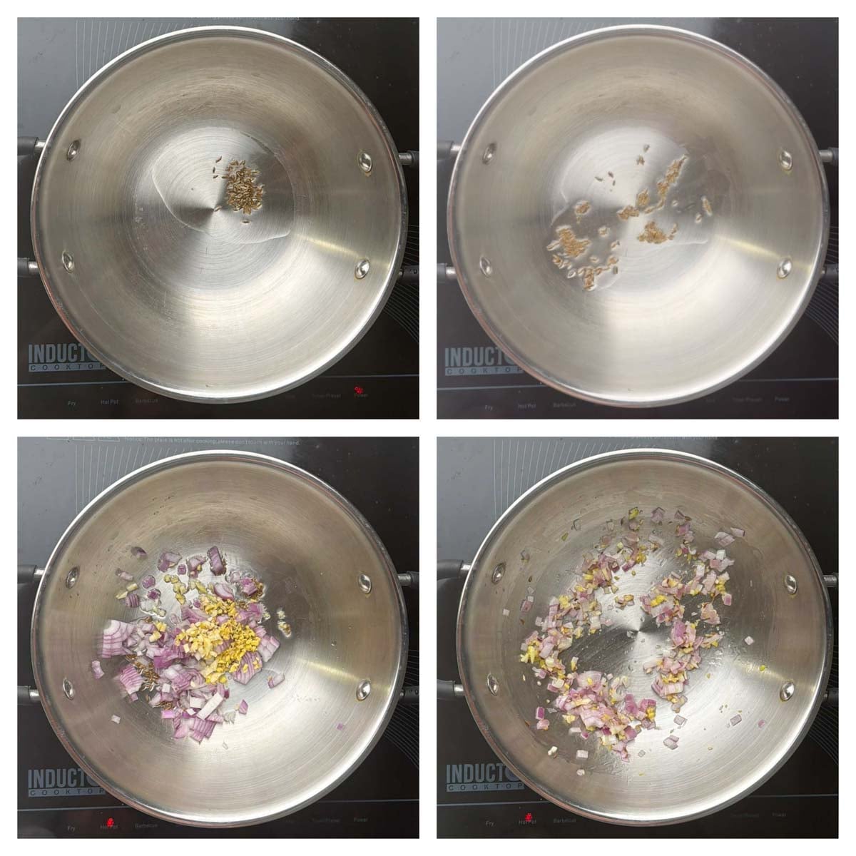 Step to saute onions and garlic collage